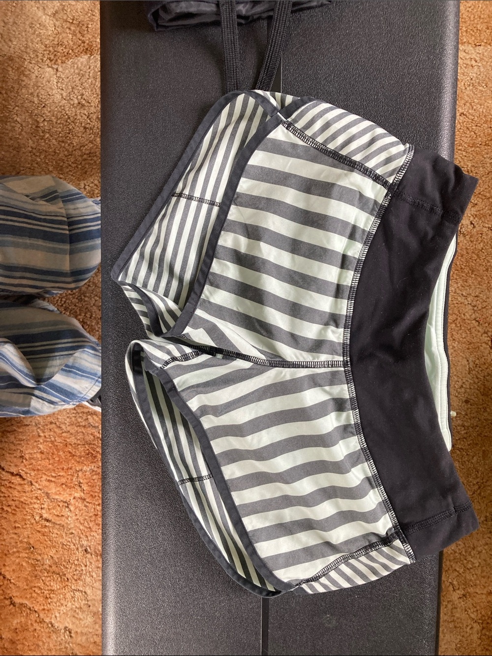 lululemon athletica Women's Striped Gray and White Athletic Shorts